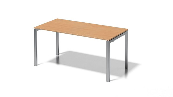 Bisley Cito Schreibtisch, 730 mm höhenfixes U-Gestell, H 19 x B 1600 x T 800 mm, buche/silber, DUF1608BC355