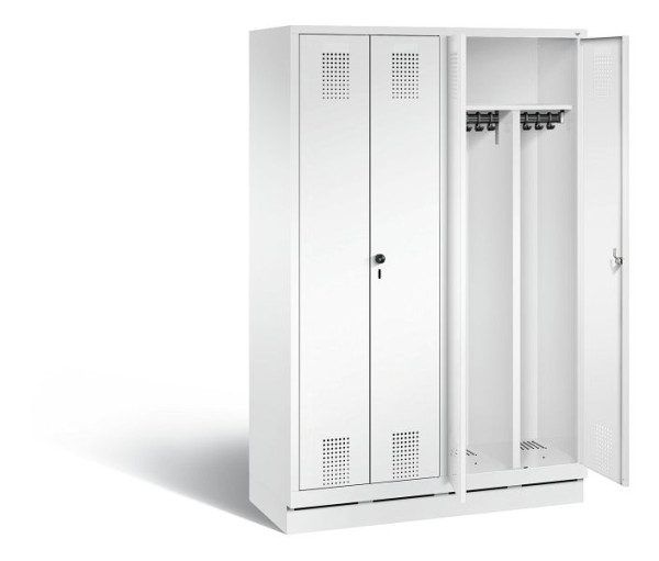 C+P Schwarz-Weiss-Spind Evolo, H1800xB1190xT500mm, Farbe: Verkehrsweiß, 48022-40 S10250