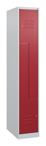C+P Z-Spind Classic PLUS, 2 Abteile, 1700x300x500mm, 7035/3003, Zylinderschlösser, 0800037-102 S10023
