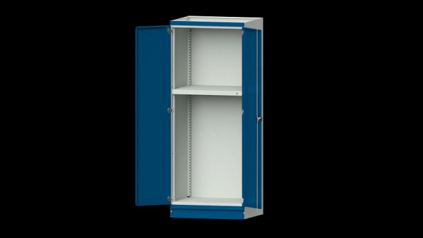 ANKE Werkbänke Basisschrank modulares Schranksystem, Modell 103, 865 x 720 x 2200 mm, Leergehäuse mit Türen, RAL 7035/5010, 631.107