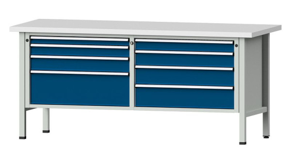 ANKE Werkbänke Kastenwerkbank, Modell 144 VX, 2000 x 800 x 890 mm, RAL 7035/5010, KSP 40 mm, 330.165