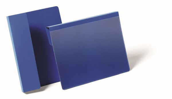 DURABLE Kennzeichnungstasche mit Falz A5 quer, blau, VE: 50 Stück, 172207