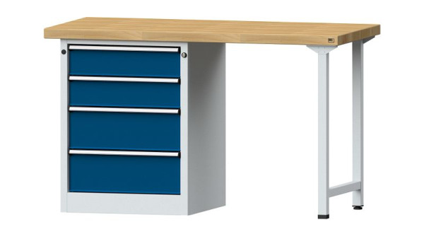 ANKE Werkbänke Kombiwerkbank, Modell 816 V, 1500 x 700 x 900 mm, RAL 7035/5010, BMP 50 mm, 415.003