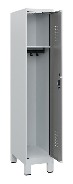 C+P Spind Evolo PLUS, Füße, 1 Abteil, 1630x300x500mm, 7035/0004, Zylinderschloss, 0490105-10 S10041