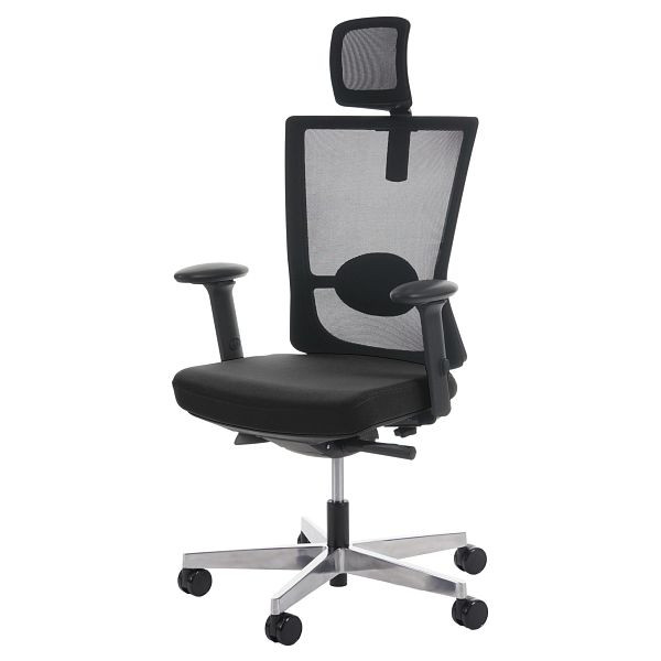 Mendler Bürostuhl MERRYFAIR Forte, Schreibtischstuhl, Sliding-Funktion ergonomisch, schwarz, mit Kopfstütze, 44377