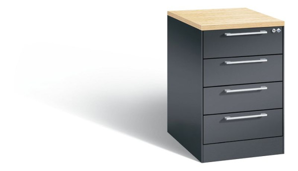 C+P Karteischrank Asisto, H710xB440xT600mm, Farbe: Schwarzgrau, Bügelgriff, 146275-422 S10030