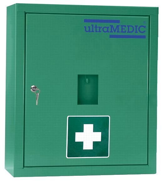 ultraMEDIC Anbau-Verbandschrank ultraTOP-LOCKER "023", mit Füllung DIN 13169, grün, SAN-0069-GRÜ