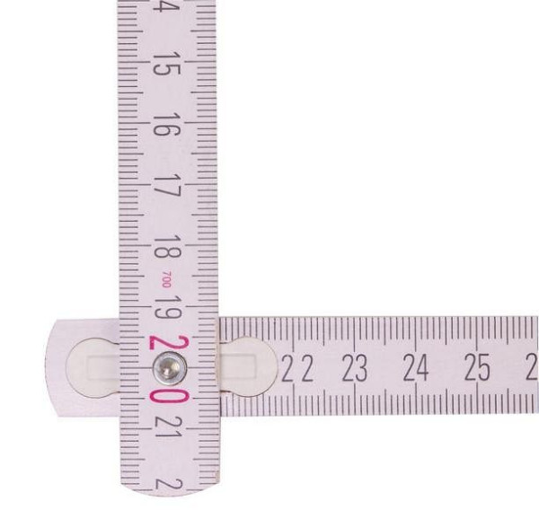 STABILA Holz-Gliedermaßstab Type 1707, 2 m, weiß, metrische Skala, VE: 10 Stück, 1334
