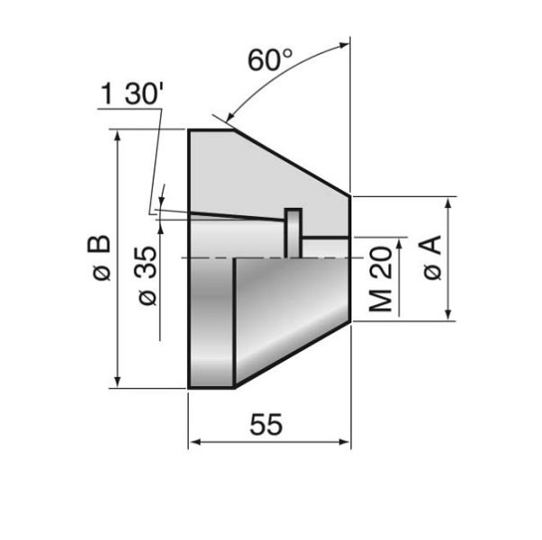 MACK Zentrierkegelkopf Ø 95-148 mm, 13-ZKK-148, 4049794073018