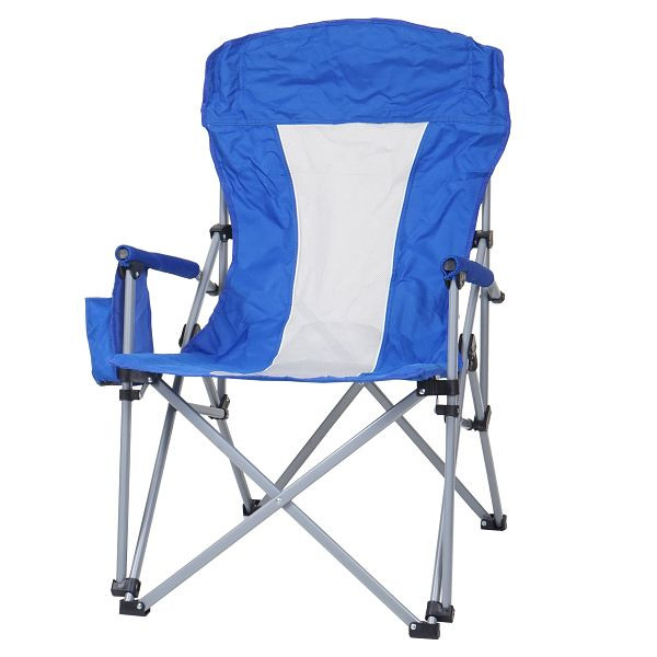 Mendler Campingstuhl HWC-L50, Klappstuhl Anglerstuhl Regiestuhl, waschbar Schutzhülle Stahl Stoff/Textil, blau, 99496