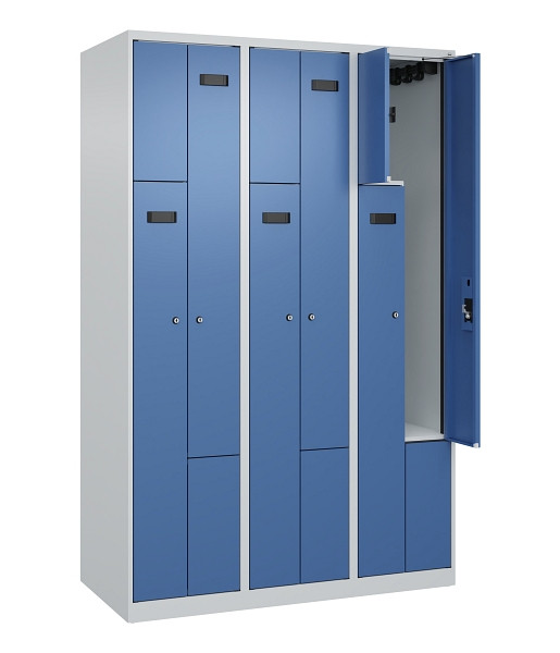 C+P Z-Spind Evolo PLUS, 6 Fächer, 1850x1200x500mm, 7035/5023, Zylinderschloss, 049003-326 S10035