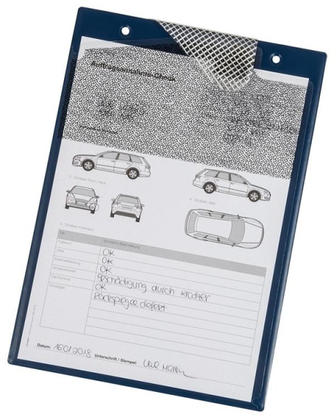 Eichner Auftragstasche "Secure", A4 blau mit Schlüsselfach und Spezialdruck gegen Lesbarkeit, VE: 10 Stück, 9015-00714