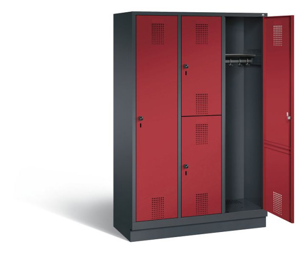 C+P Kombi-Spind Evolo, H1800xB1200xT500mm, Farbe: Schwarzgrau / Rubinrot, 48620-32 S10003