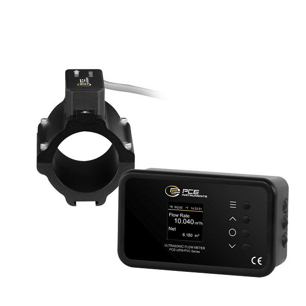 PCE Instruments Durchflussmesser zum Festeinbau, PoE und Sensor mit 9 m Ethernet-Kabel, für PVC-Rohre; DN40, PCE-UFM 40PVC