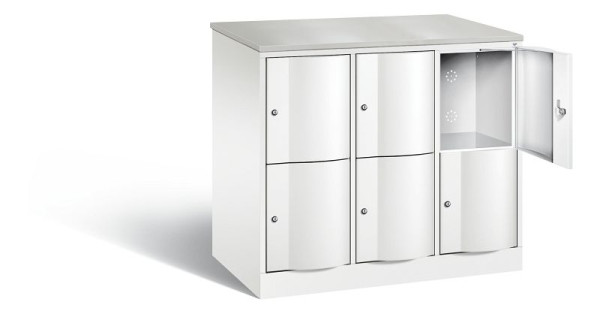 C+P XL-Schließfachschrank Resisto, H1077xB1148xT640mm, Farbe: Verkehrsweiß, 8472-373 S10102