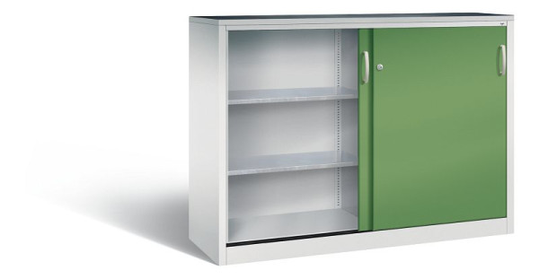 C+P Schiebetürenschrank Acurado, H1200xB1600xT500mm, Farbe: Lichtgrau / Resedagrün, Bügelgriff, 2157-09 S10022