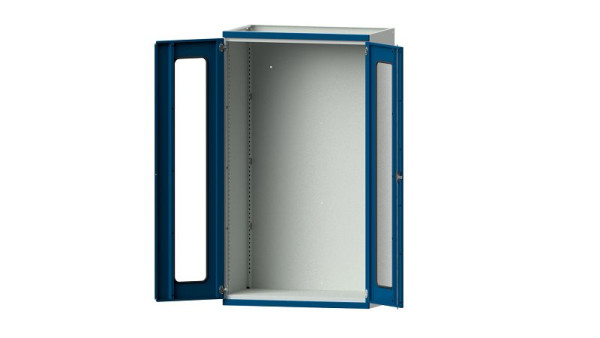 ANKE Werkbänke Schwerlastschrank, Modell 100, 1085 x 630 x 1950 mm, Sichtausschnitt aus Plexiglas, RAL 7035/5010, 620.030