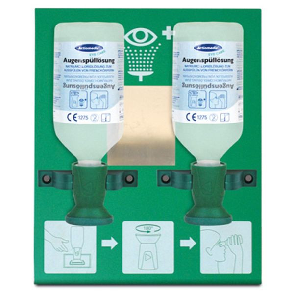 Stein HGS Augenspülstation -Double-, 1x 500 ml Natriumchloridlösung, 0,9% +, 1x 250 ml BioPhos®74, 25390