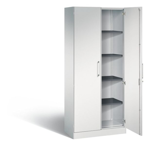 C+P Flügeltürenschrank Asisto, H1980xB800xT435mm, Farbe: Lichtgrau, Bügelgriff, 5 OH, 141003-000 S10005