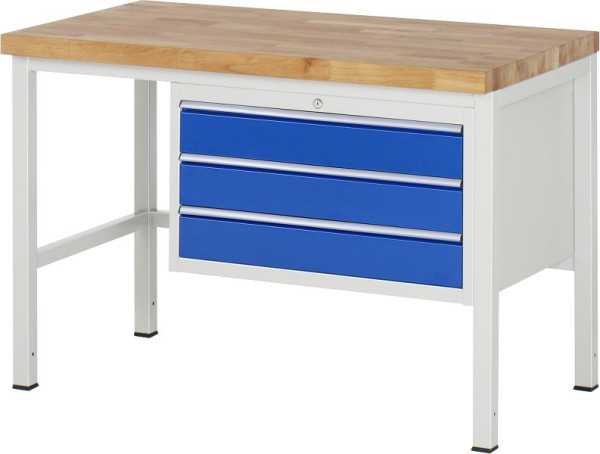 RAU Werkbank Serie 8000 - Modell 8227, B1250 x T700 x H840 mm, Systemunterbau B1245 x T650 x H800 mm, 03-8227A1-127B4S.11