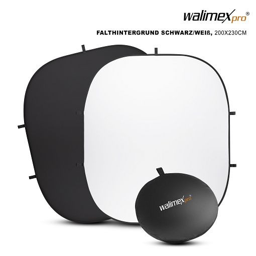 Walimex pro 2in1 Falthintergrund 200x230cm schwarz/weiß, 20755