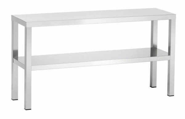 A&S Gastro Edelstahl Aufsatzboard 2-Etagen, Tiefe 400 mm, AISI 304, 1400 x 400 x 600 mm, ABDD144