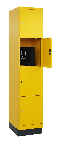 C+P Schließfachschrank Evolo PLUS, mit Sockel, 4 Fächer, 1950x400x500mm, 1023/10, 049020-124 S10022
