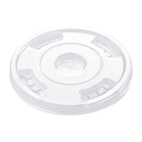 Fiesta Green Kompostierbare flache Deckel aus PLA für Kaltgetränkebecher 34cl - 56,8cl, VE: 1000 Stück, FA346