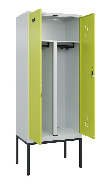 C+P PSA Doppel-Spind Evolo PLUS, Gestell, 2 Abteile, 2120x800x500mm, 7035/0024, Zylinderschloss, 0490327-22P S10042
