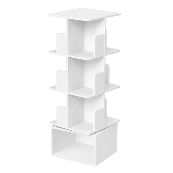 SONGMICS Bücherregal, Weiß, 40x40x124,6 cm, LBC471WB01