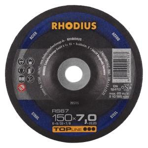 Rhodius TOPline RS67 Schruppscheibe, Durchmesser [mm]: 150, Stärke [mm]: 7, Bohrung [mm]: 22.23, VE: 10 Stück, 205715