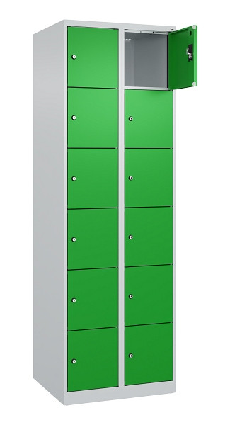 C+P Schließfachschrank Evolo PLUS, 12 Fächer, 1850x600x500mm, 7035/6037, 049000-206 S10011