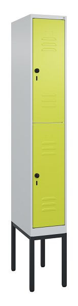 C+P Doppelstöckiger Spind Classic PLUS, Gestell, 2120x300x500mm, 7035/0024, Drehriegel, 0803307-10 S10010