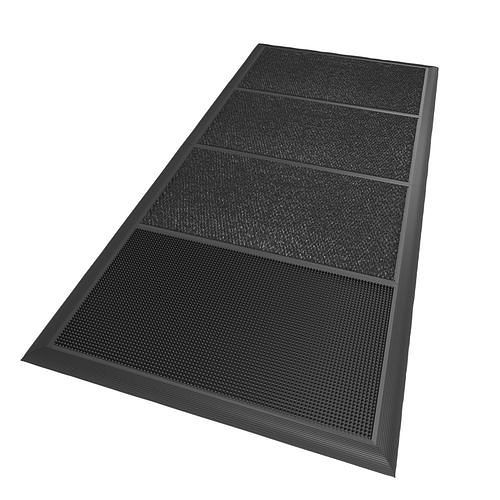 DENIOS Desinfektionsmatte SM, Naturgummi, schwarz/grau, 4 Einsätze, 914 x 2000 mm, 276690