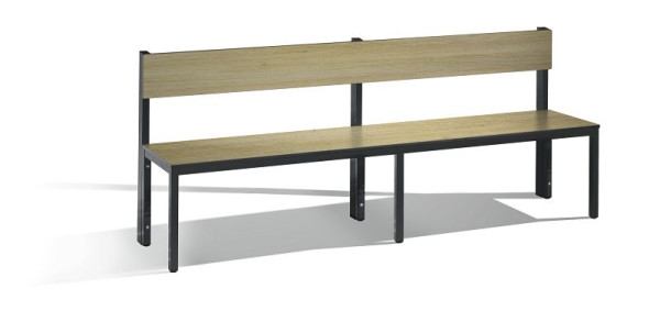 C+P Sitzbank mit Rückenlehne, Basic Plus, H796xB1960xT407mm, 8062-300 S10004