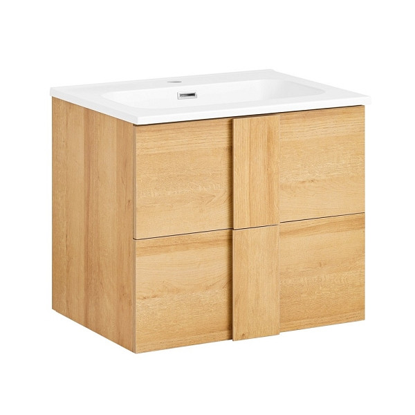SoBuy Waschbeckenunterschrank mit zwei Schubladen Holzfarbe 61x46x60.5cm, Modern, BZR172-N