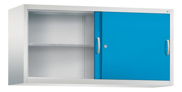 C+P Aufsatzschrank Acurado, H790xB1600xT500mm, Farbe: Lichtgrau / Lichtblau, Bügelgriff, 2 OH, 2155-09 S10018