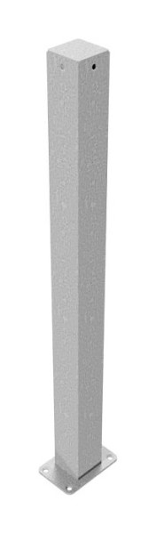 Schake Absperrpfosten Stahlrohr 70 x 70 mm ortsfest, für Dübel Befestigung feuerverzinkt / weiß beschichtet, ohne Öse, 470P