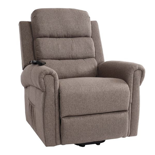 Mendler Fernsehsessel HWC-K63, Relaxsessel Sessel, Liegefunktion Aufstehhilfe Massage Heizfunktion, Stoff/Textil, dunkelgrau, 94712