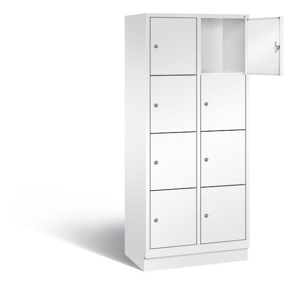 C+P Schließfachschrank Evolo, H1800xB810xT500mm, Farbe: Verkehrsweiß, 48020-224 S10173