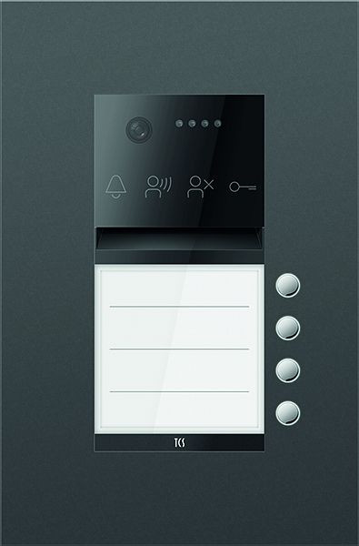 TCS Türkontrollsystem PES PRO IP Video Außenstation 4T 1 Spalte UP RAL7016 anthrazitgrau, AVU400104-0017