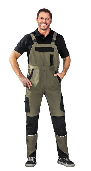Planam Norit Herren Latzhose, oliv/schwarz, Größe 26, 6525026