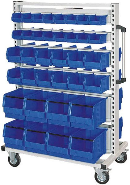 Bedrunka+Hirth Multi-Wagen 1000, Maße (B x T x H): 990 x 610 x 1450 mm, 4 x Behälterleiste, 07.58.12Z