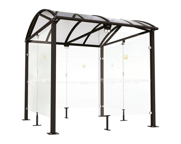 Procity Raucherunterstand Klassik "L"- Tiefe 2690 mm, Farbe RAL 9005, Maße: Breite 2500 x Höhe 2768 x Tiefe 3023 mm, 529520.9005