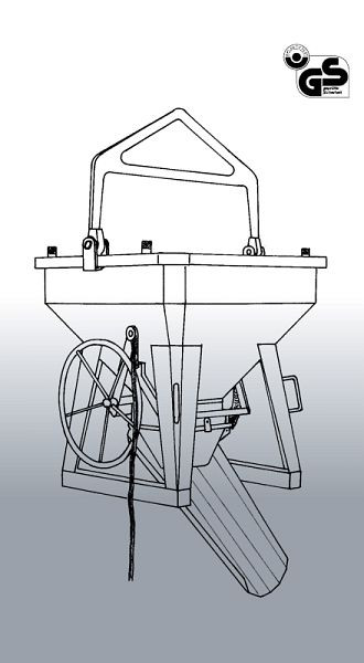 Eichinger Betonsilo 1032H.7, 400l, Bügel/Traverse, Handrad, Auslauf Ø 150 mm, Auslaufschurre, 10320701330000