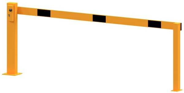 Schake Kompakte Handschranke 2,5m mit fester Auflagestütze, gelb / schwarz, mit Profilzylinderschloss, 4011_250ZPBG