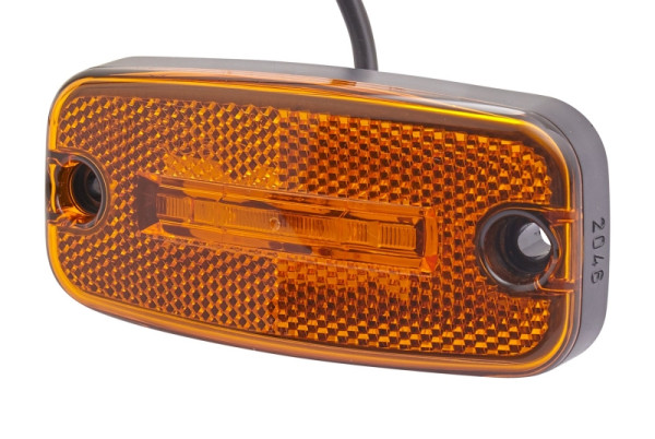 HELLA Seitenmarkierungsleuchte, LED, 24V, Anbau, gelb, LED-Lichtfarbe: gelb, 500mm, offene Kabelenden, 2-polig, seitlicher Anbau, 2PS 345 600-011
