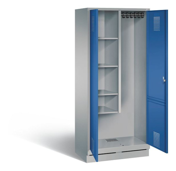 C+P Putzmittel-Spind Evolo, H1800xB810xT500mm, Farbe: Weißaluminium / Enzianblau, 48120-02 S10168