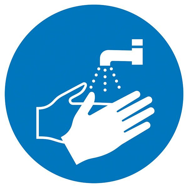 SafetyMarking Gebotsschild, Hände waschen, Ø 10 cm, Folie, selbstklebend, 21.A7107