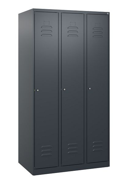 C+P Umkleidespind Classic PLUS, 3 Abteile, 1700x900x500mm, 7016/7016, Zylinderschlösser, 0800007-30 S10025